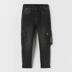 Black wash cargo jeans